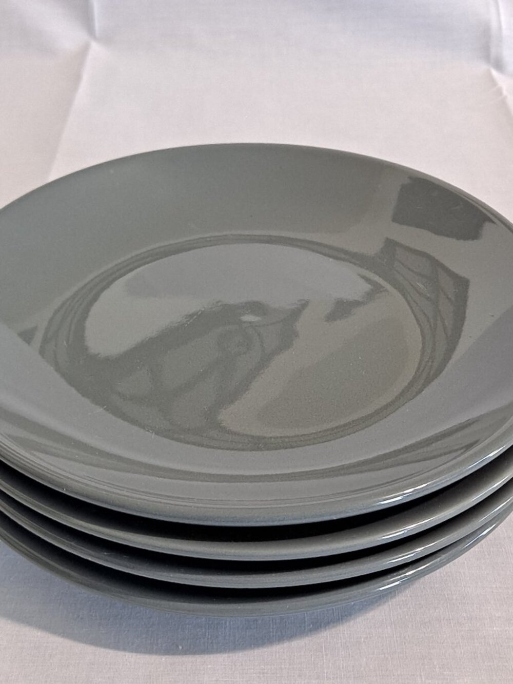 Lot 4 Royal Norfolk Solid DARK GRAY 7 1/2" Salad PLATES Dessert Bread Butter